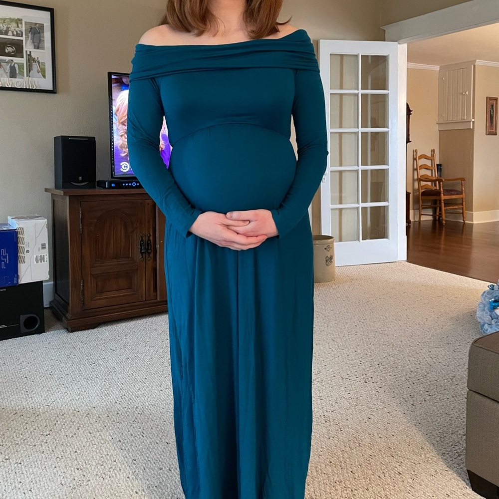 Women’s cowl neck maternity dress